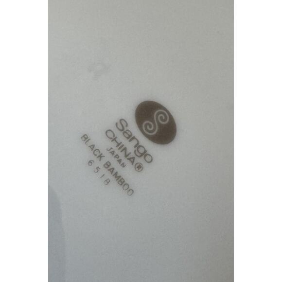 VTG Sango Black Bamboo Japan Dinner Plates (2) #6518 Discontinued Brunch - Picture 6 of 6